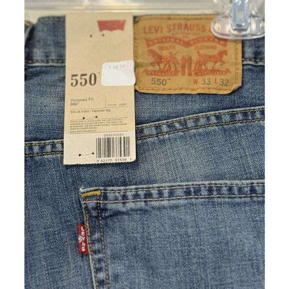 Levi's 550 Men's Medium Rinse Relaxed Taper Fit Jeans 33x32 100% Cotton NWT - Picture 6 of 6